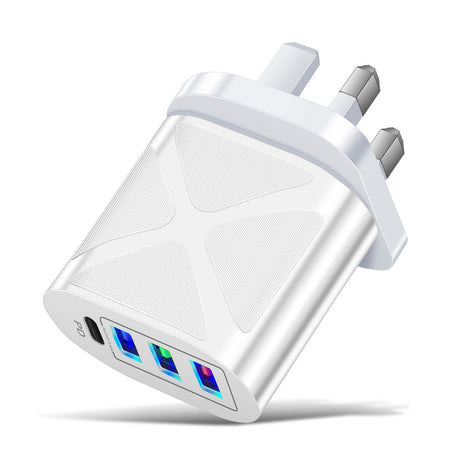 New 3USB+PD fast charging head, US standard, European standard, British standard, PD+3USB multi port charger charging head - V.I.P Digital Presence