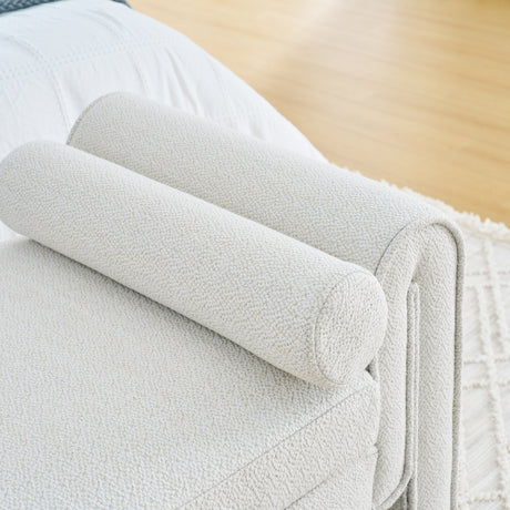 Bedroom storage stool, linen storage stool, large storage space, 50.39 inches white - V.I.P Digital Presence