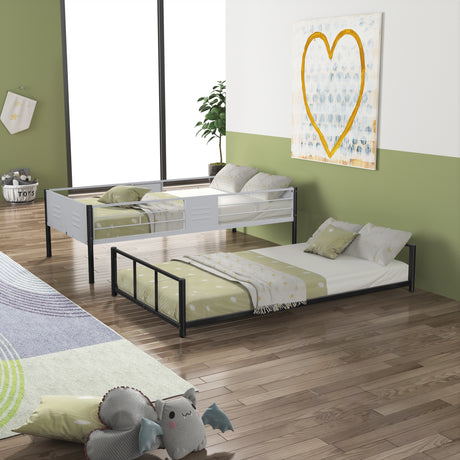 Metal twin bed with ventilation panel for noise reduction/safety guardrail/flexible space support/triple bed/CPC Certified - V.I.P Digital Presence