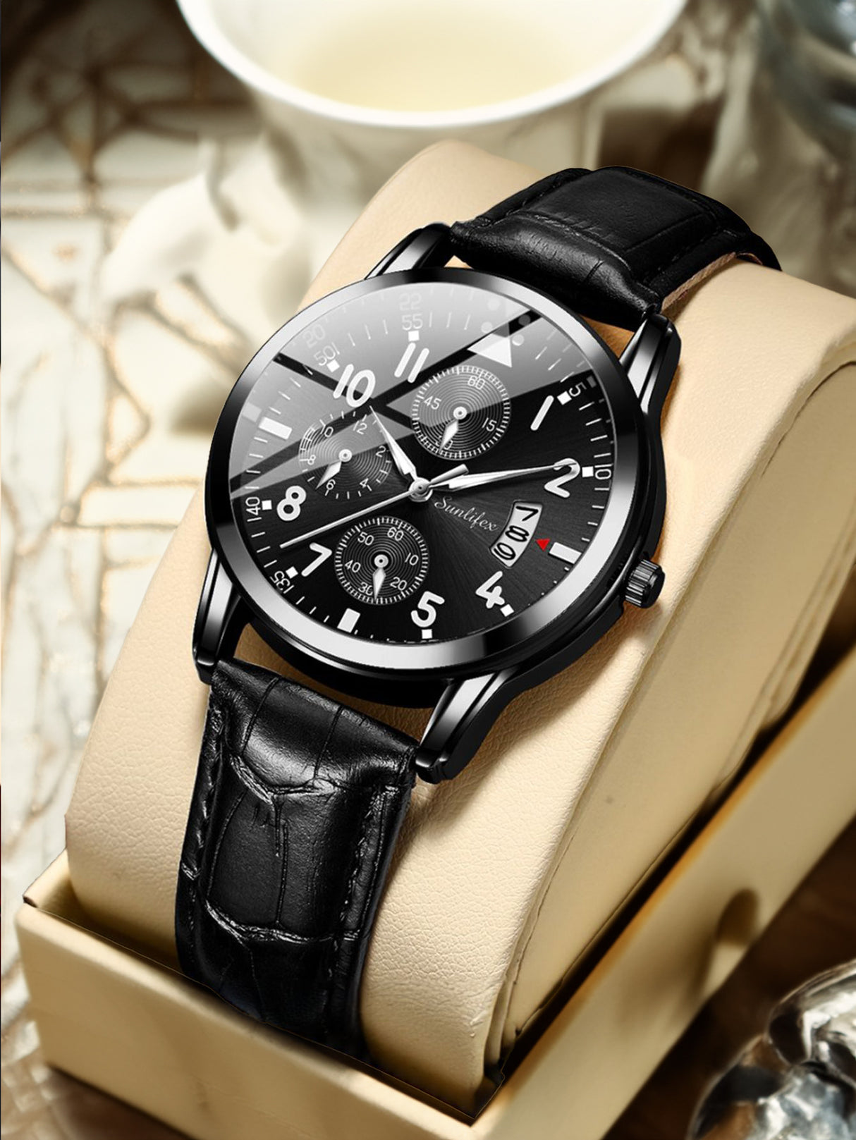 New Men's Watch Student Men's Night Light Waterproof Sports Leather Strap Black Quartz Watch - V.I.P Digital Presence