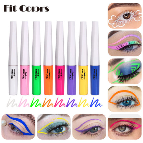 Fit Colors Fluorescent Color Liquid Eyeliner 8 Colors Waterproof Sweat-proof Quick-Drying Color Eyeliner Set - V.I.P Digital Presence