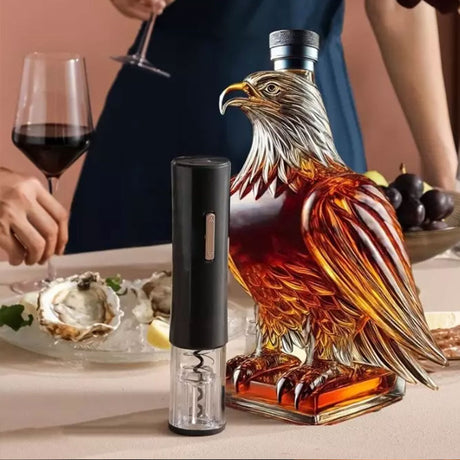 Small Eagle - shaped Whiskey Decanter. Ideal for Dad or Husband. Exquisite Glass Bottle, Perfect for Holiday Home Decor - V.I.P Digital Presence