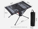Mesa plegable ultraligera para acampar al aire libre, portátil, para barbacoa, picnic, con agujero para taza y bolsa para teléfono móvil, mesa pequeña