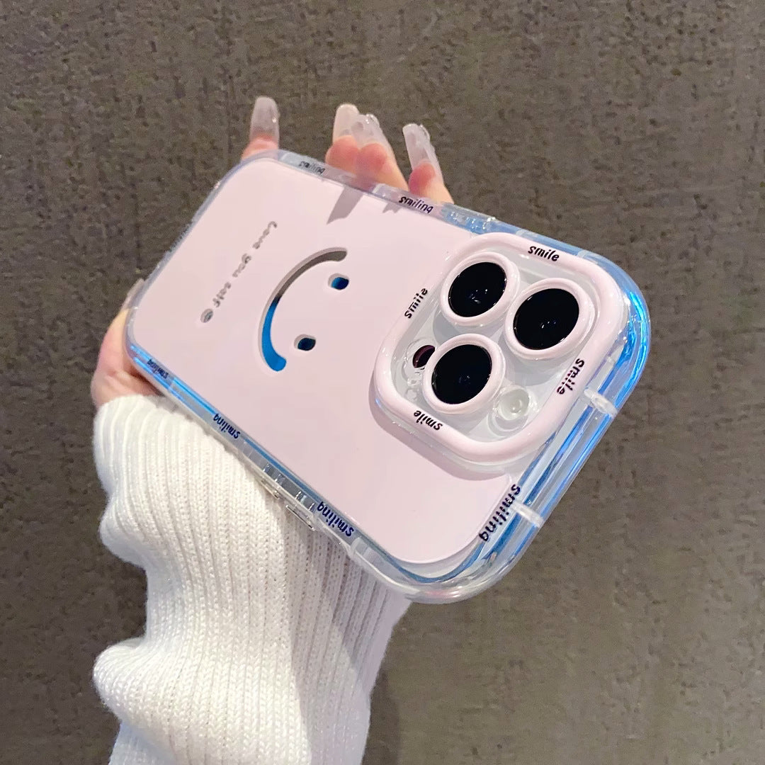 Mirror cream case suitable for Apple 16 Promax phone case with painted smiling face on iPhone 14/13 - V.I.P Digital Presence