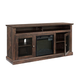 Contemporary TV Media Stand Modern Entertainment Console with 18" Fireplace Insert for TV Up to 65" with Open - V.I.P Digital Presence