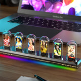 RGB aluminum alloy glow tube clock IPS computer desktop clock ornament Fate Stone Gate Cyberpunk - V.I.P Digital Presence