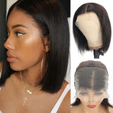 Front Lace Wig Headband Real Human Hair 13 * 4 Bob Wig Straight Human Hair - V.I.P Digital Presence