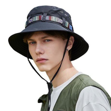 Western cowboy hat women's summer large brim Japanese fisherman hat sun protection sunshade outdoor seaside travel mountaineering hat men - V.I.P Digital Presence