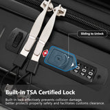 Carry-on Luggage 20 Inch Front Open Luggage Lightweight Suitcase with Front Pocket and USB Port, 1 Portable Carrying Case Black
