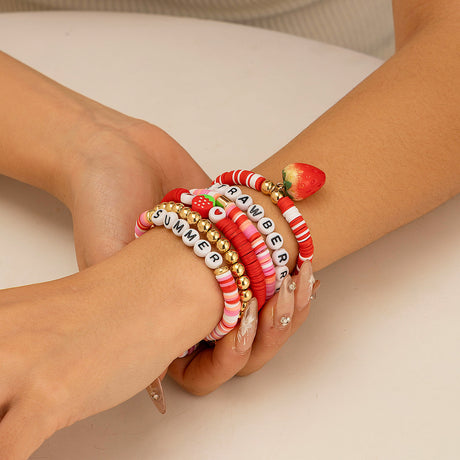 Bohemian style colorful soft ceramic elastic letter LOVE bead bracelet Bracelet - V.I.P Digital Presence
