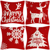 Red Snowflake Deer Pillow Cover Christmas Tree Cushion Cover Home Decoration Pillow Cover Combination - V.I.P Digital Presence