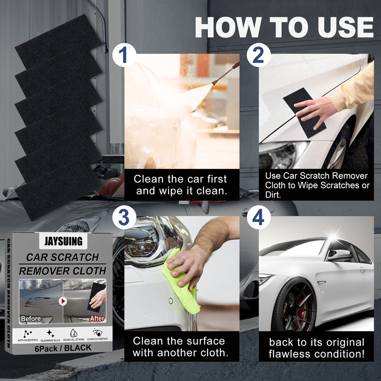Car Scratch Remover Cloth, Nano Flash Cloth Car Scratches Water Stain Cleaning Scratches Care And Maintenance - V.I.P Digital Presence