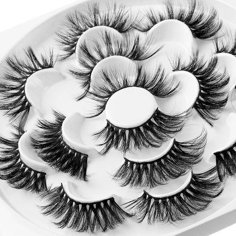 7 Pairs 3D Mink Hair False Eyelashes 25mm Lashes Thick Long Wispy Fluffy Handmade False Eyelashes - V.I.P Digital Presence