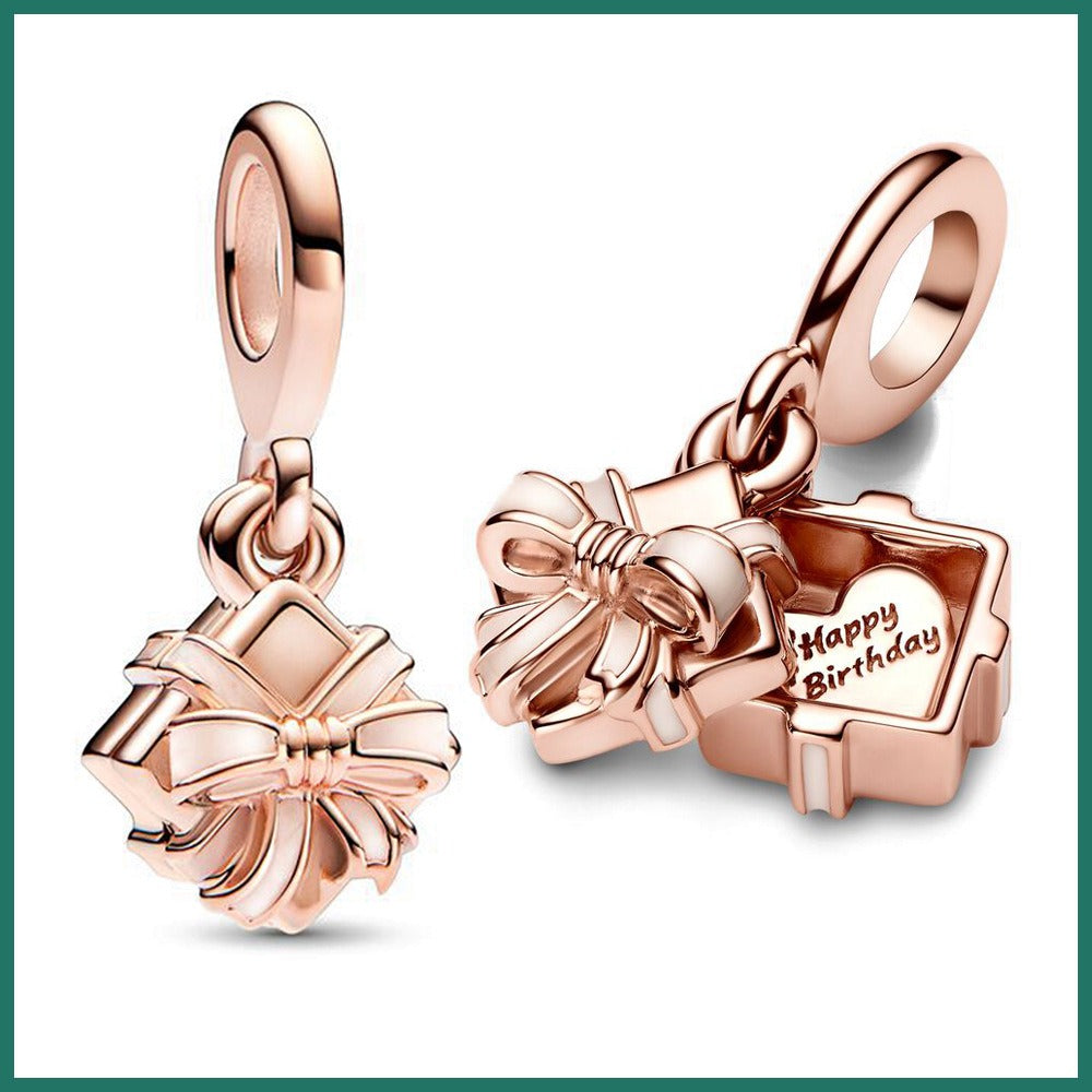 Pan Jiazhu Rose Gold Openable Birthday Gift Box Pendant Bow Ribbon Cute Gift Accessories - V.I.P Digital Presence