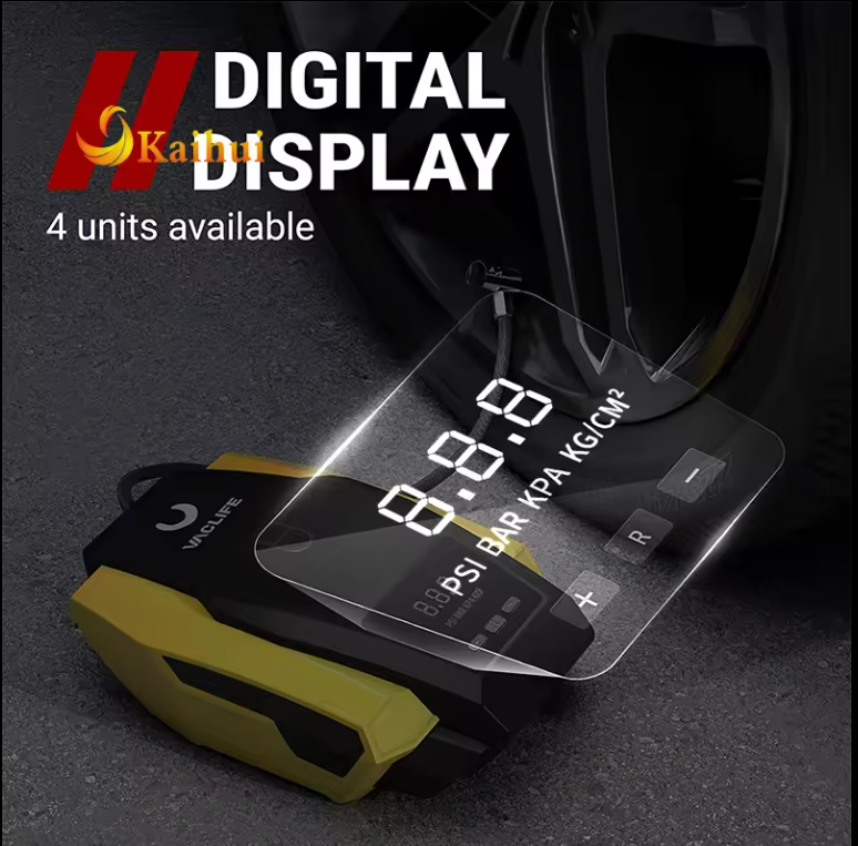 Tire Inflator Portable Air Compressor Pump for Car Tires (up to 50 PSI) 12V DC Tire Pump for Bikes (up to 150 PSI)  LED Light - V.I.P Digital Presence