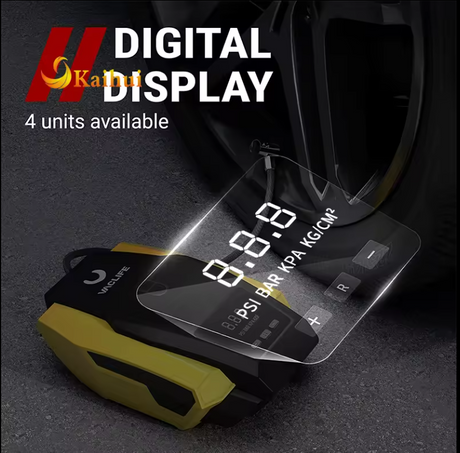 Tire Inflator Portable Air Compressor Pump for Car Tires (up to 50 PSI) 12V DC Tire Pump for Bikes (up to 150 PSI)  LED Light - V.I.P Digital Presence