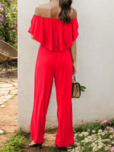 Off-Shoulder Wide Leg Jumpsuit - V.I.P Digital Presence