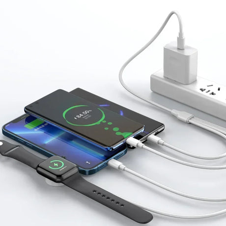 Mobile watch compatible with Apple iWatch four in one wireless charging cable digital wireless charger round four in one - V.I.P Digital Presence