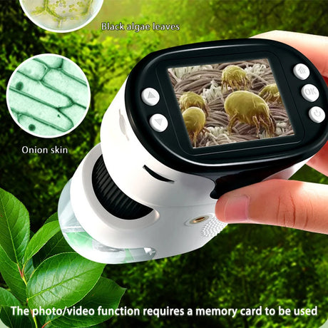 Handheld portable with screen can take photos microscope children's toys can see bacteria 1000 times - V.I.P Digital Presence