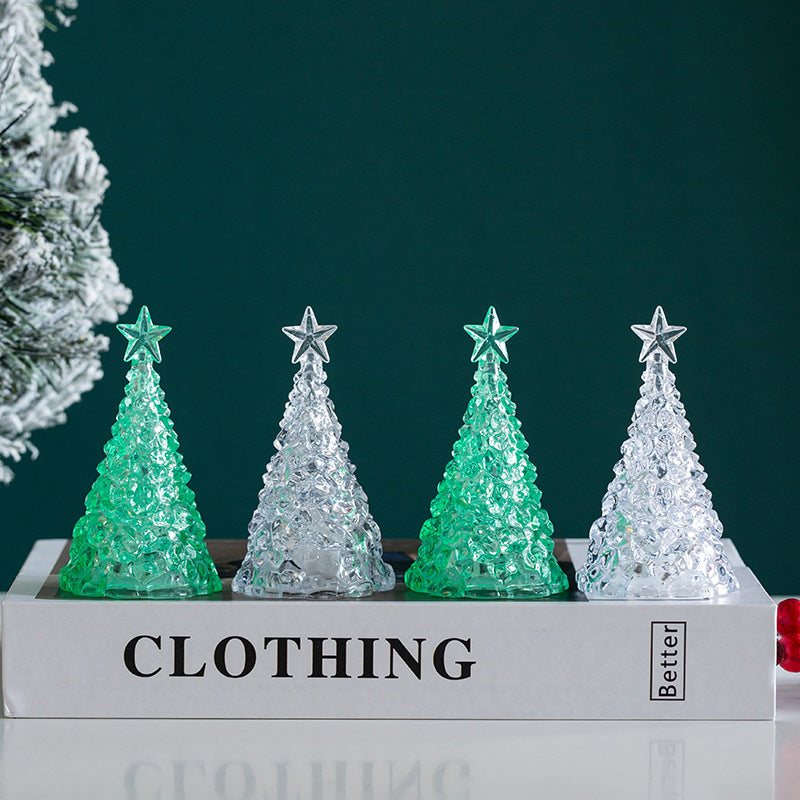 Christmas decoration mini luminous Christmas tree transparent crystal night light cross-border desktop decoration props small gifts - V.I.P Digital Presence