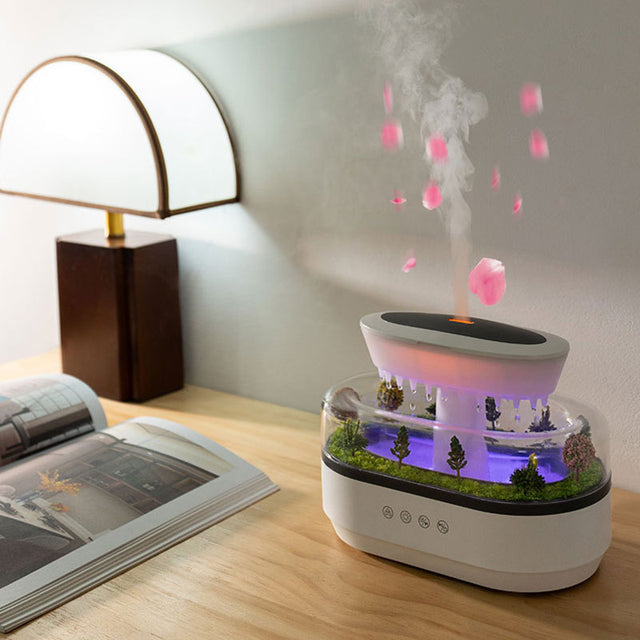 Raindrop - style aroma humidifier with lights, white noise, and essential oil diffusion for home. - V.I.P Digital Presence