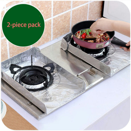 Kitchen Gas Stove Oil-Proof Pad Aluminum Foil Tin Foil 2 Pieces Of Gas Stove Insulation Pad Oil-Proof Paper Oil Baffle Pad - V.I.P Digital Presence
