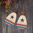 Cutout Star & Stripes Wooden Dangle Earrings - V.I.P Digital Presence