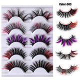 Colorful Fried 5 Pairs Of False Eyelashes Multi-Layer Thick Cross Mink Hair Eyelashes 8D FLUFFY - V.I.P Digital Presence
