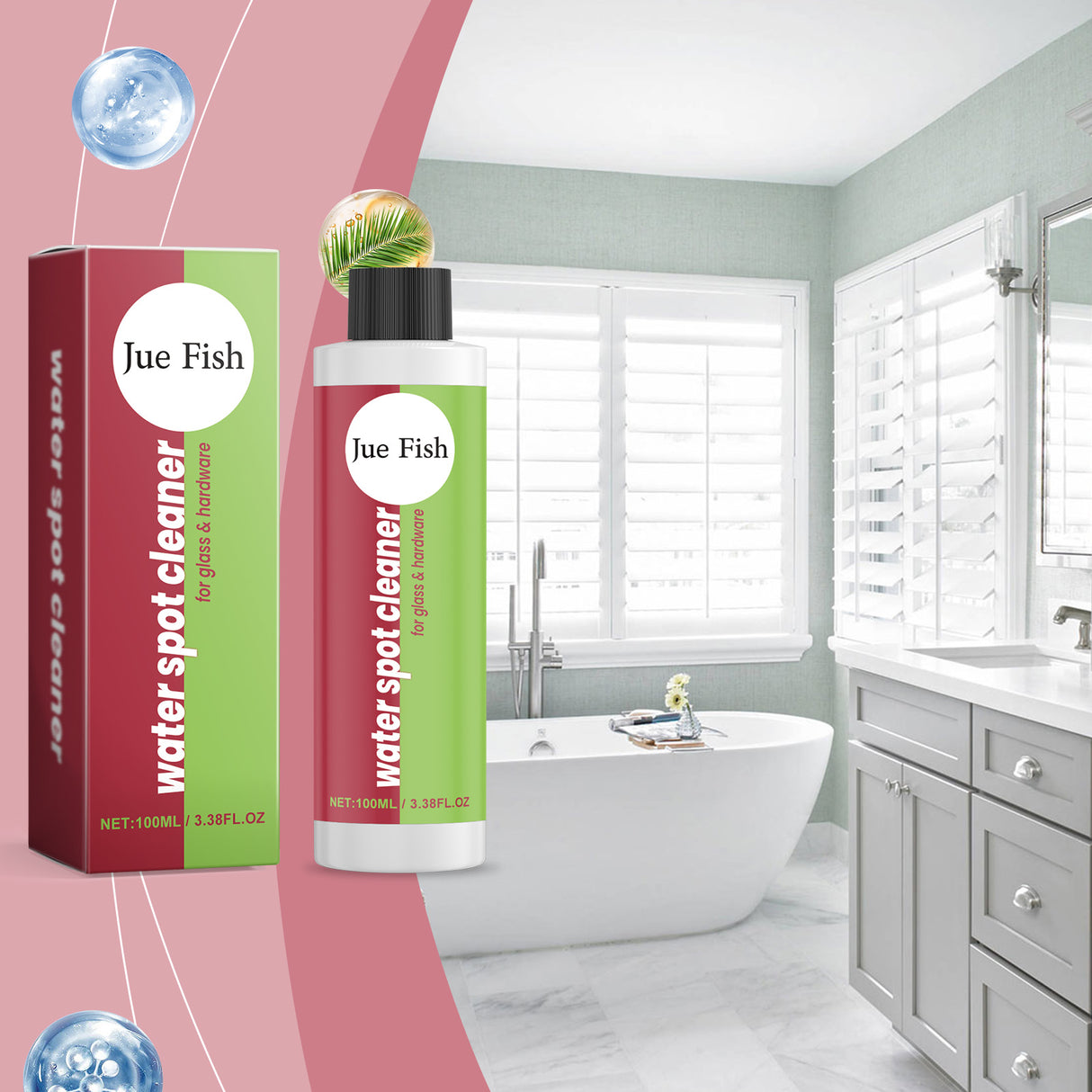 Bathroom Water Stain Remover, Bathroom Glass Door Bathtub Tile Stain Scale Cleaning Cleaner - V.I.P Digital Presence