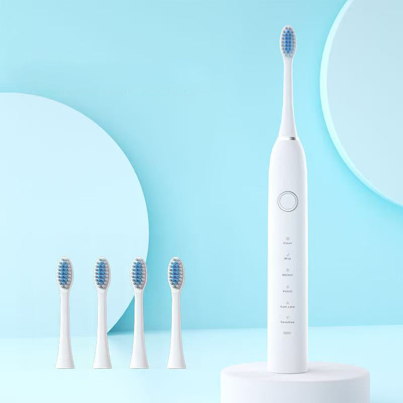Intelligent electric toothbrush adult soft bristled household sound wave fully automatic charging simple and stylish waterproof - V.I.P Digital Presence