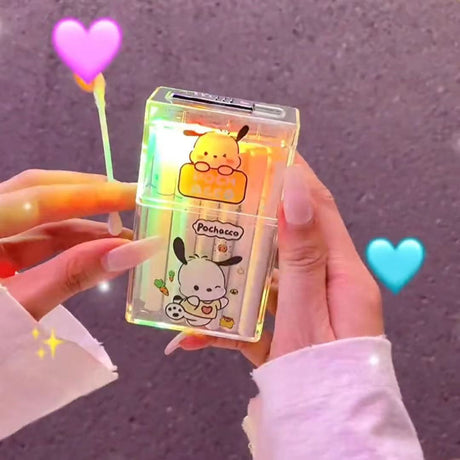 Pacha Dog Cartoon Sanrio Cigarette Box Charging Lighter Integrated Transparent Body Atmosphere Colorful Lights Cute Gift Object - V.I.P Digital Presence