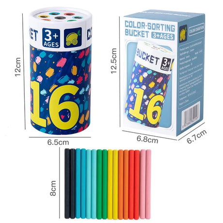 Children's puzzle color classification cup 1-3 year old baby color cognition Montessori classification bucket toy - V.I.P Digital Presence