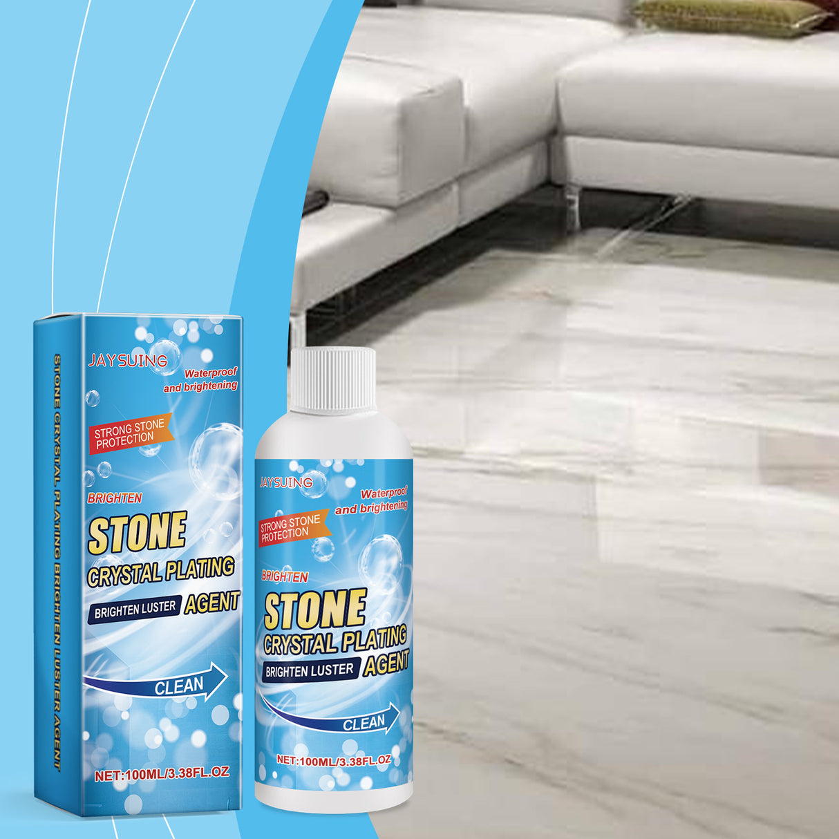 Stone Crystal Plating Agent, Kitchen Quartz Tile Countertop Scratch Repair Cleaning Stain Brightener - V.I.P Digital Presence
