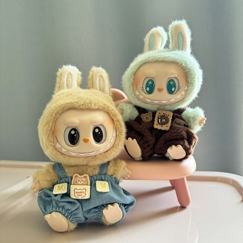 [Clothes Only] 1st/2nd generation Labubu clothes pendant Labubu sitting party baby clothes teddy bear suspenders cute pants - V.I.P Digital Presence