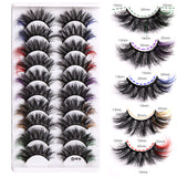 10 Pairs Of Color Mink Hair Fried Multilayer Thick Cross False Eyelashes 8D FLUFFY - V.I.P Digital Presence