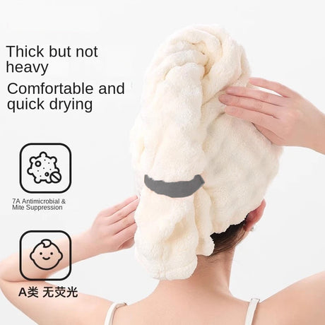 French Style Dry Hair Cap for Adults, Extra Large and Thick, Strong Water Absorption, Quick Drying Hair Care, One-Piece Head Wrap Dry Hair Towel - V.I.P Digital Presence