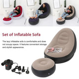 Inflatable Air Mattress Lazy Sofa Deck Chair Comfortable Leg Stool Rest Single Beanbag for home and Outdoor Use - V.I.P Digital Presence