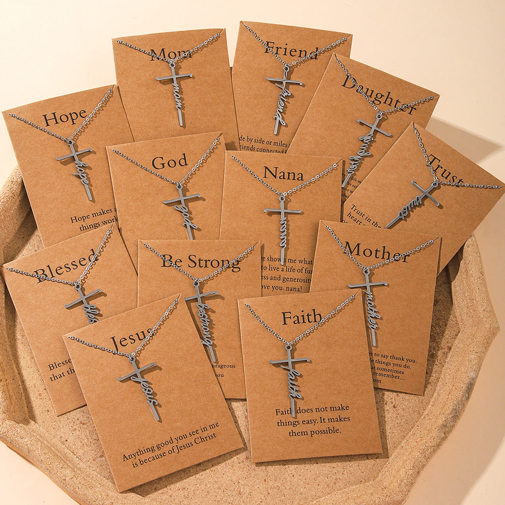 Faith Religious Gift Stainless Steel Cross Collarbone Chain Sweater Chain - V.I.P Digital Presence