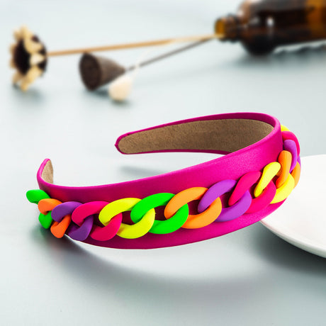Headband New Fashion Personality Pastoral Style Female Wide-Brimmed Color Chain Decoration Macaron Color Headband - V.I.P Digital Presence