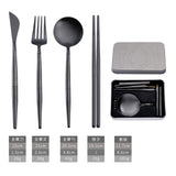 304 stainless steel portable tableware steak knife fork spoon chopsticks detachable folding tableware set - V.I.P Digital Presence