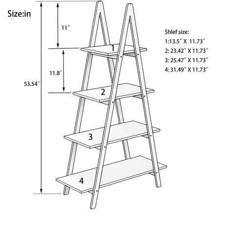 Solid bamboo wood oxford “A”frame ladder display bookshelf - V.I.P Digital Presence