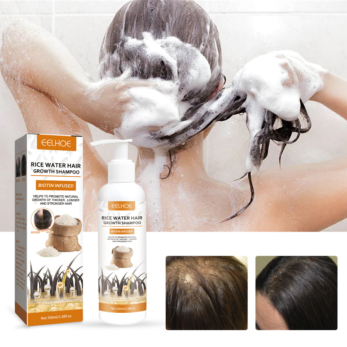 Rice Dense Hair Shampoo Deep Clean Thick Hair Moisturizing Hair Root Solid Hair Care Shampoo - V.I.P Digital Presence