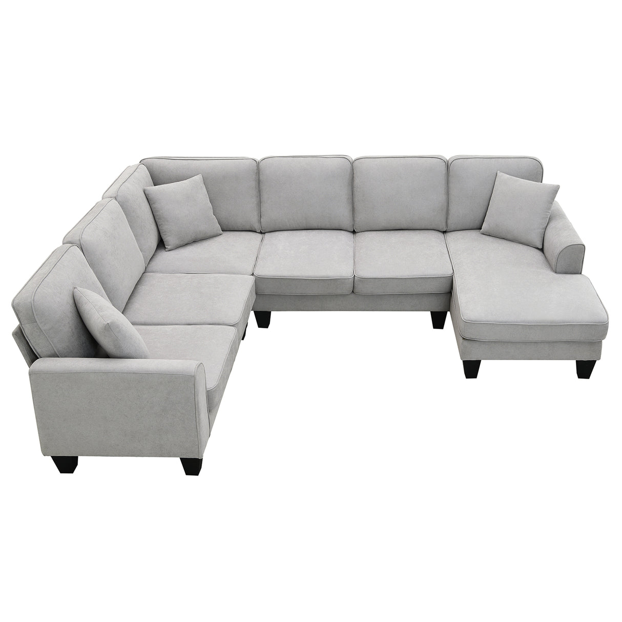 [VIDEO provided] [New] 108*85.5" Modern U Shape Sectional Sofa 7 Seat Fabric Sectional Sofa Set - V.I.P Digital Presence