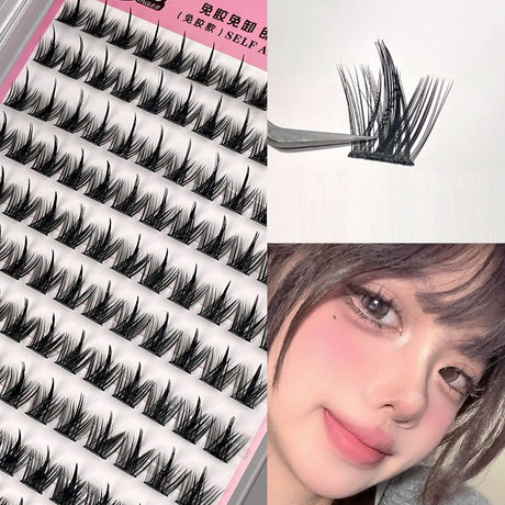 Non adhesive pure wild demon false eyelashes manga natural segmented novice simulation beginner self-adhesive eyelashes - V.I.P Digital Presence