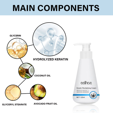Keratin Revitalizing Cream, Long Lasting Fragrance Soft Light Smoothing Frizz Repair Split End Conditioner - V.I.P Digital Presence
