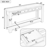 TREXM Console Table/Sofa Table with Storage Drawers and Bottom Shelf for Entryway Hallway (Navy)
