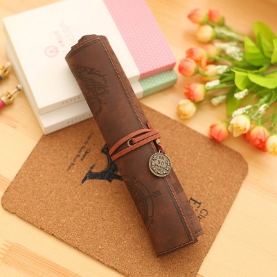 Retro Leather Pencil bag pencil pouch case school supplies pencil case plumier scolaire pencil pouch cute stationary - V.I.P Digital Presence