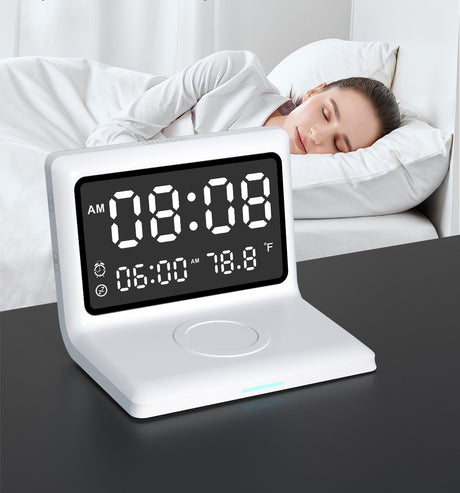 Alarm Clock Wireless Charger For Apple Wireless Fast Charging Multi-Function 3-In-1 Mobile Phone Wireless Charging - V.I.P Digital Presence