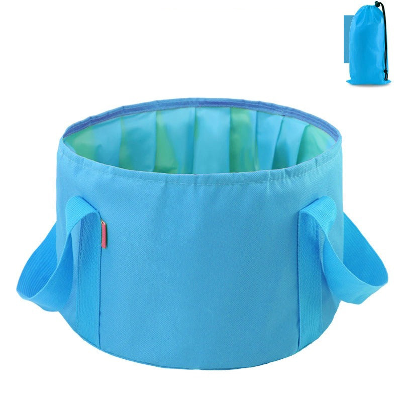 Cubo plegable portátil multiusos para viajes al aire libre, cubo para pies, lavabo, cubo para acampar, cubo agrandado