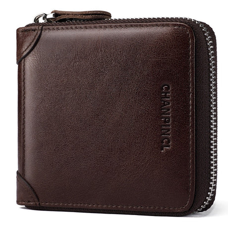 Men's Wallet Leather Zero Purse Zipper Wallet Horizontal Multi-Function Gift Box Wallet - V.I.P Digital Presence